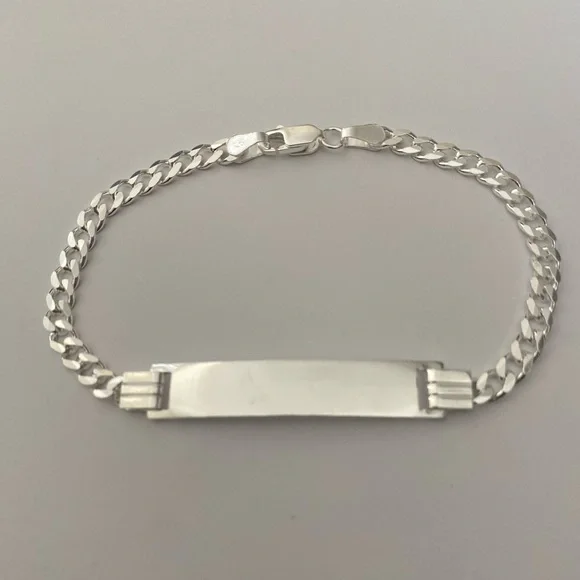 Id plate bracelet 925 silver cuban link chain 8β - Picture 3 of 3